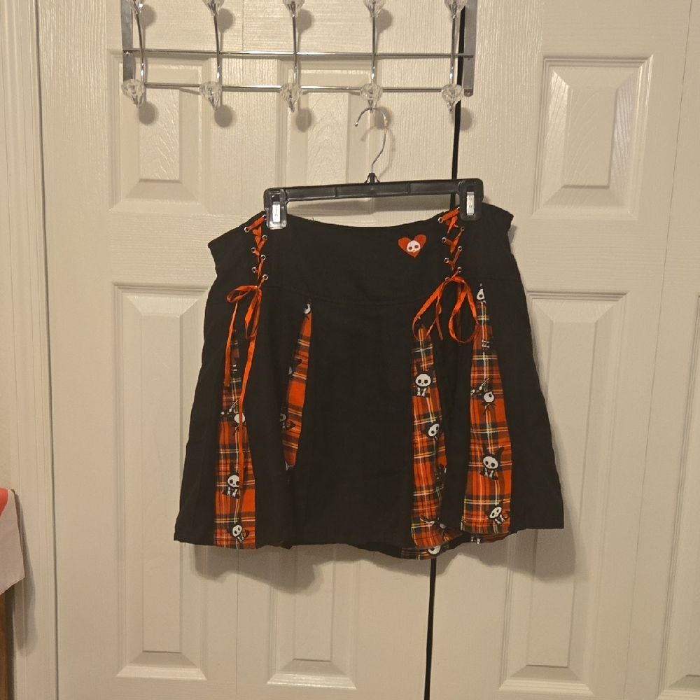 Hot Topic Skelanimals Pleated Plaid Mini Skirt Plus Size 1X 2X